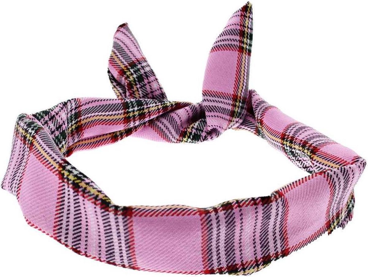 Zacs Alter Ego Ijzerdraad haarband Tartan Roze